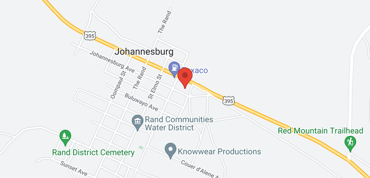 map of Johannesburg Johannesburg, CA 93528
